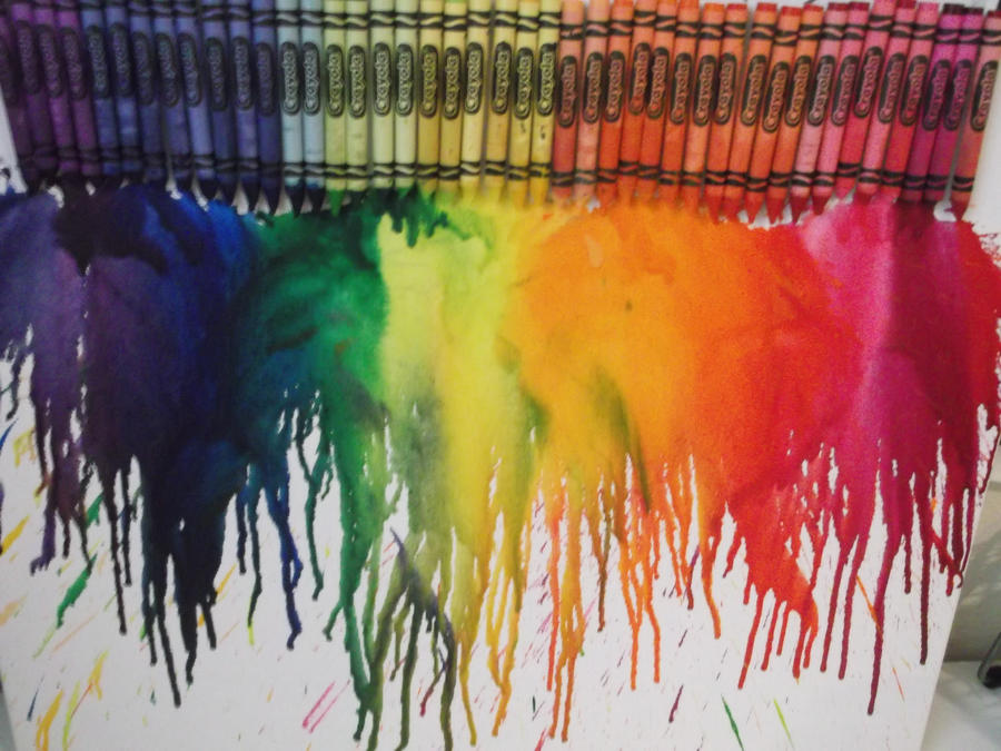 Melted Crayola Crayon Canvas Painting by SuperSweetCharms