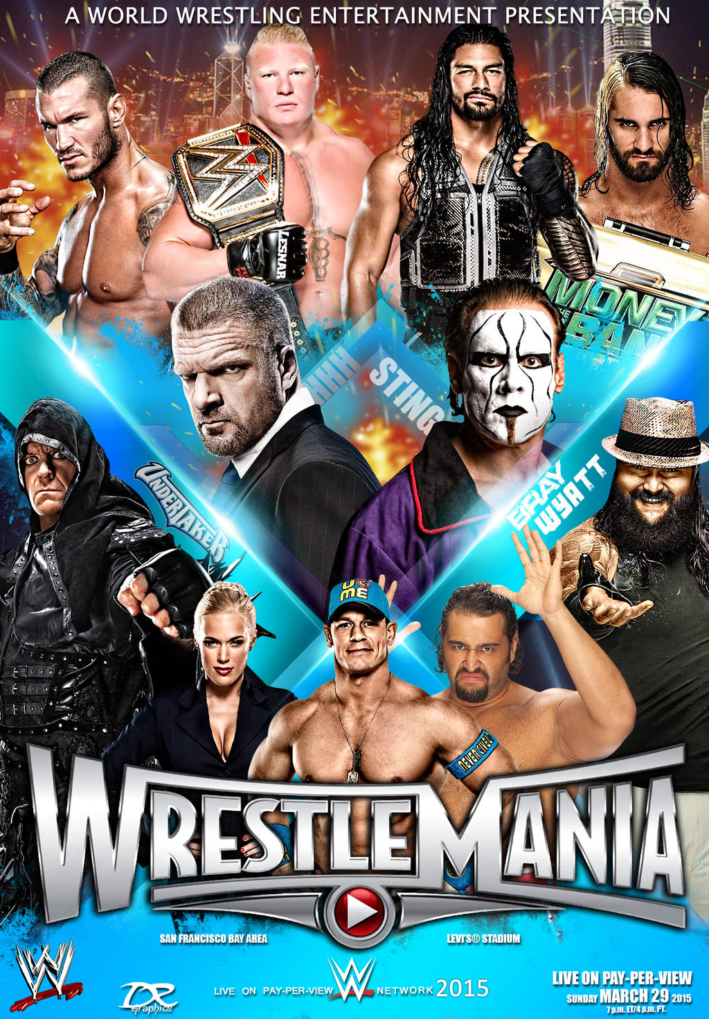 Image result for wrestle mania 2015 poster