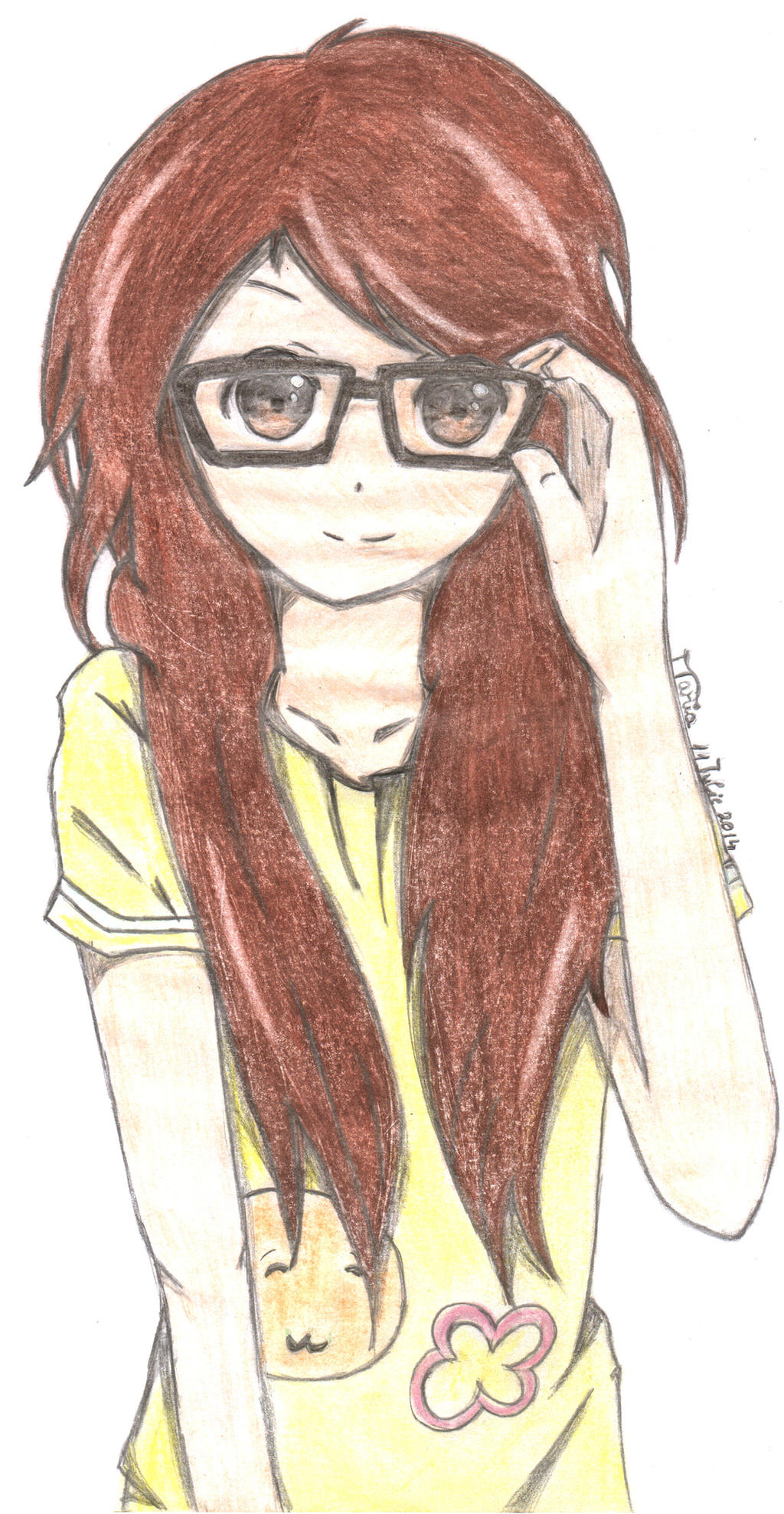 Cute Anime Girl with Glasses by Sasaki-chan2000 on DeviantArt