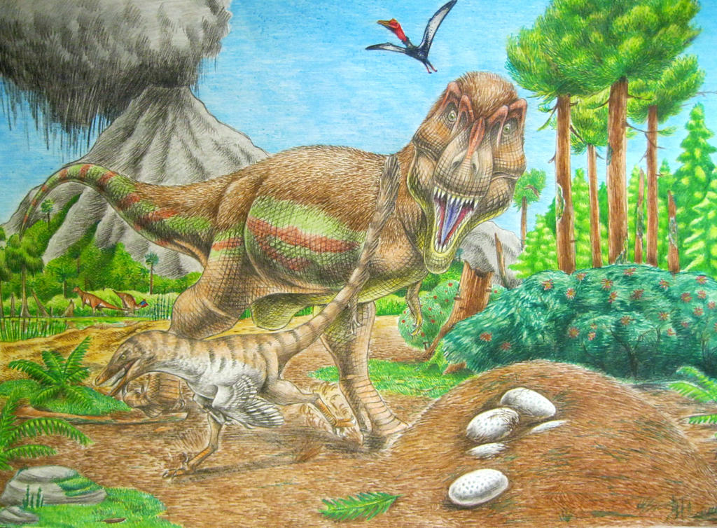 Tyrannosaurus rex and Troodon by Xiphactinus on DeviantArt