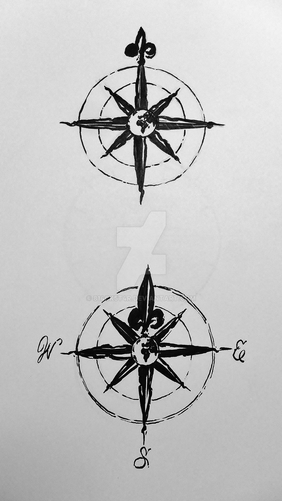 Antique Compass Tattoos (Commission) by Blackstar by 814CK5T4R on ...